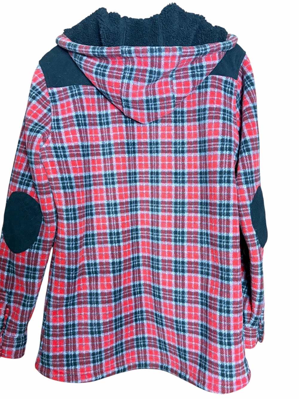 Powder River Outfitters Sherpa Teddy Plaid Berber Fleece Zip-Front Hooded Jacket - Picture 3 of 6